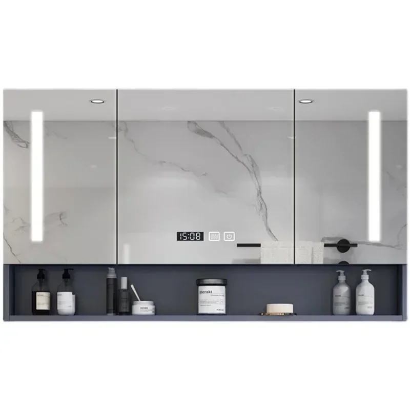 Modern Vanity Sets Cabinets Fogless Smart Backlight Aesthetic Bathroom Cabinets Kitchen Bedroom Mobile Bagno Mirrored Furniture