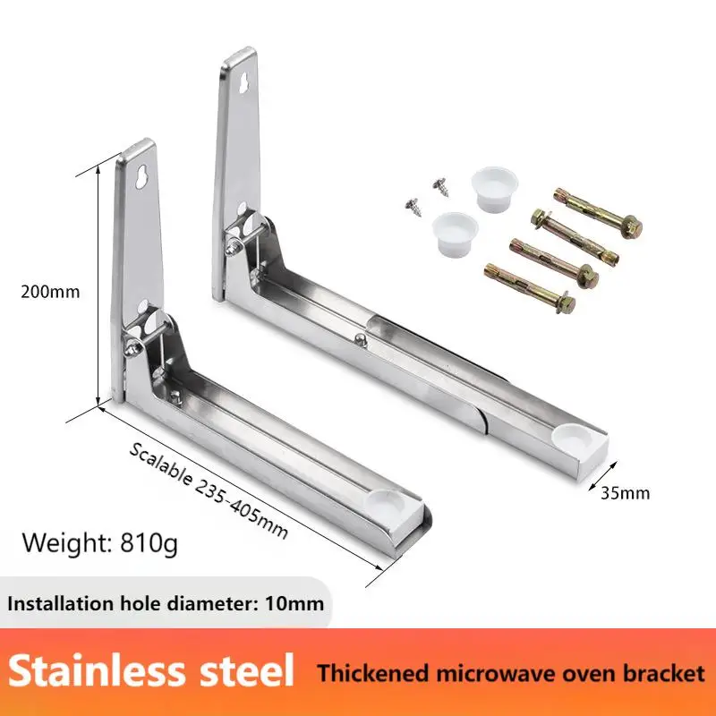 1 Set faltbare Edelstahl Mikrowelle Rack Küche Wand montiert ausziehbare Mikrowelle Lagerregal Ofen Rack Halterung