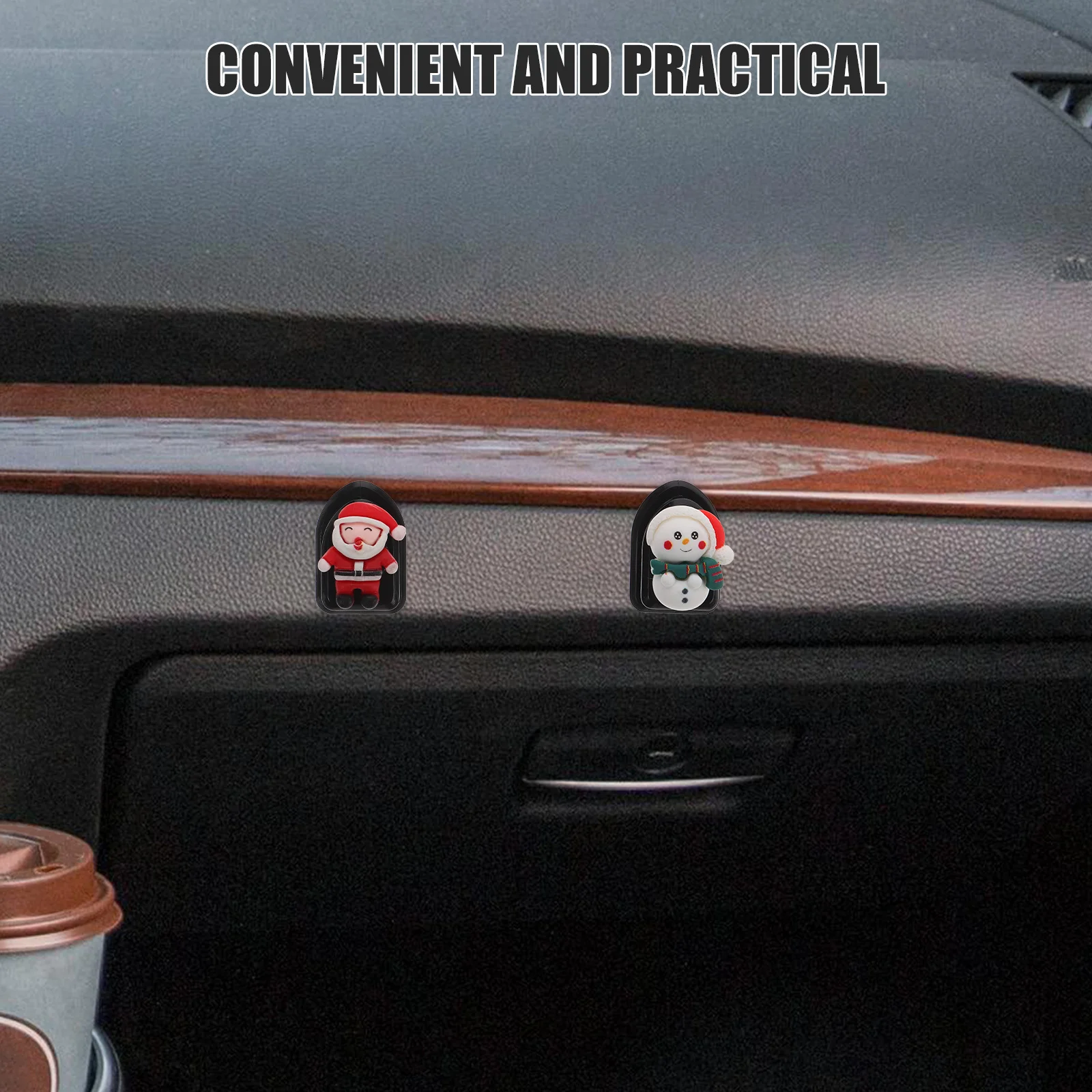 

5Pcs Christmas Car Hooks Adhesive Hangers Festive Interior Decor for Keys Bags Masks Dash Decor Car Small Adhesive Hooks