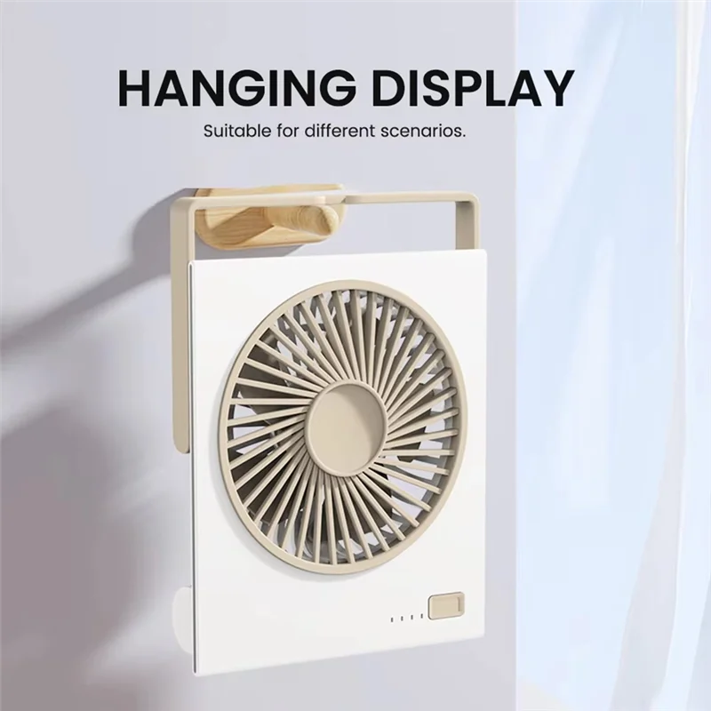 INLIG-Desk Fan محمول USB مروحة قابلة للشحن مروحة صغيرة محمولة للتخييم 4 سرعات طاولة هادئة مروحة شخصية مثبتة على الحائط