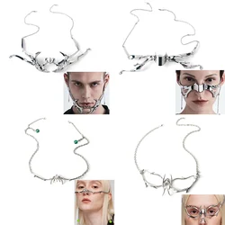 Punk Alien Flow Decent Nose Mechanical Blood Blade Mask Halloween Dance Party Paty Mask