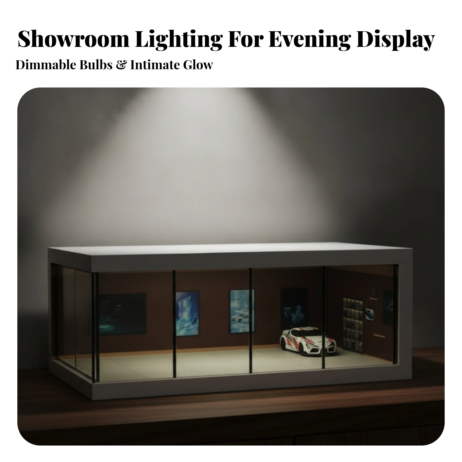 Acrylic Showcase Dust-Protected Acrylic 1:64 Scale Model Car Display Case Display Case with Integrated Lighting Sleek