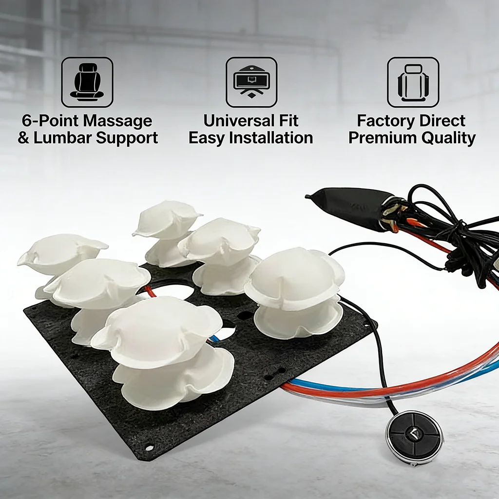 6-Point massage waist support device, with 5 button adjustment function, car seat waist massage pad, can relieve fatigue