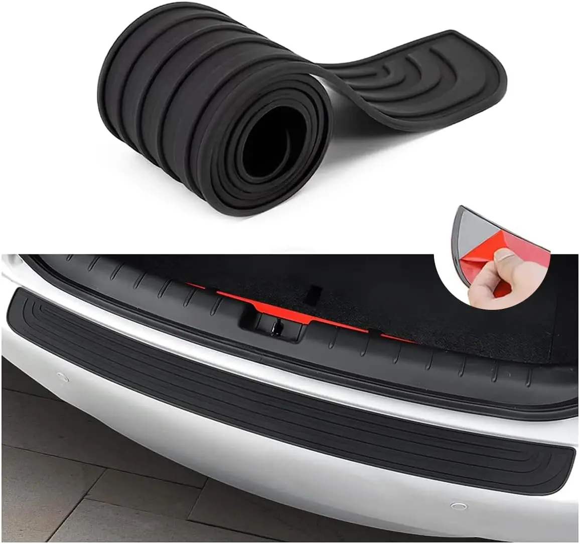 

Universal Car Trunk Door Sill Plate Protector Anti-Scratch Rubber Rear Bumper Guard Anti-Collision Protector Strip