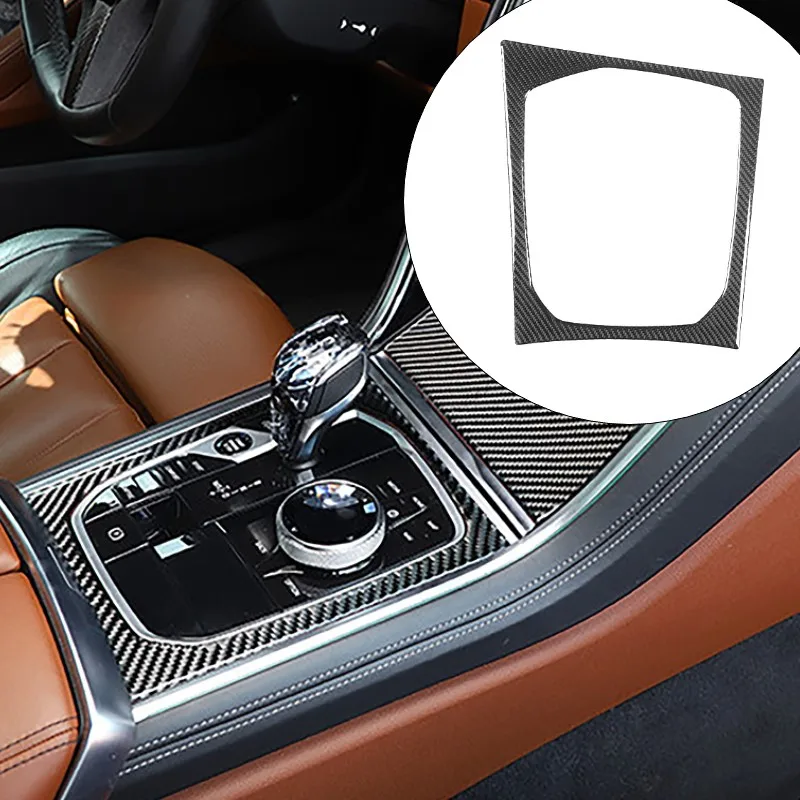 

Центральная консоль автомобиля, панель переключения передач, декоративная накладка для BMW 8 серии G14 G15 G16 2019-23, аксессуары для интерьера из углеродного волокна