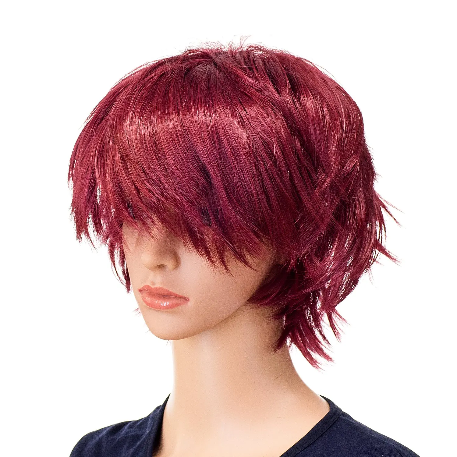 Unisex Fashion Spiky Layered Short Anime Cosplay Synthetic Wig for Men and Women