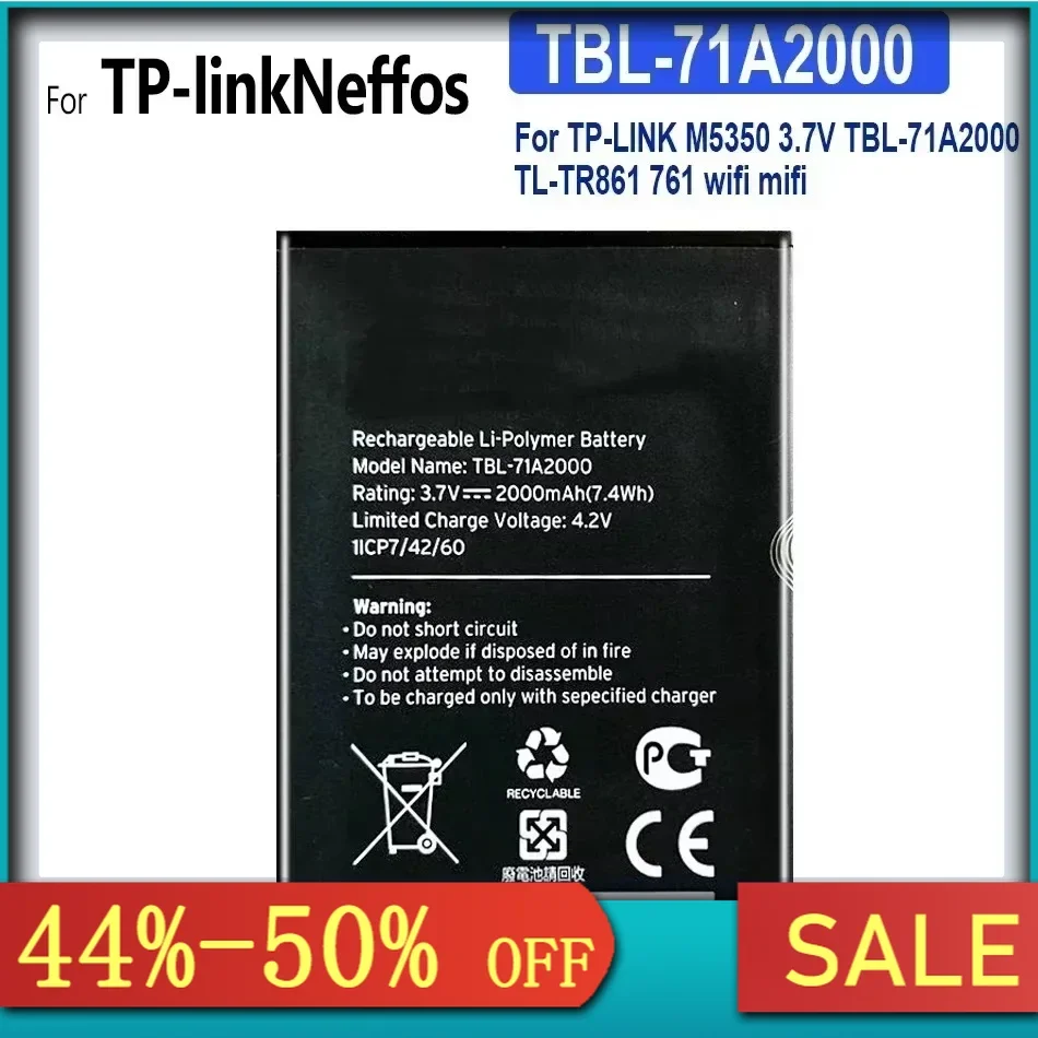 Portable Battery 2000mAh-2550mAh For TP-LINK M7350 M5350 TL-TR961 2500L TBL-71A2000 TL-TR861 761 WIFI