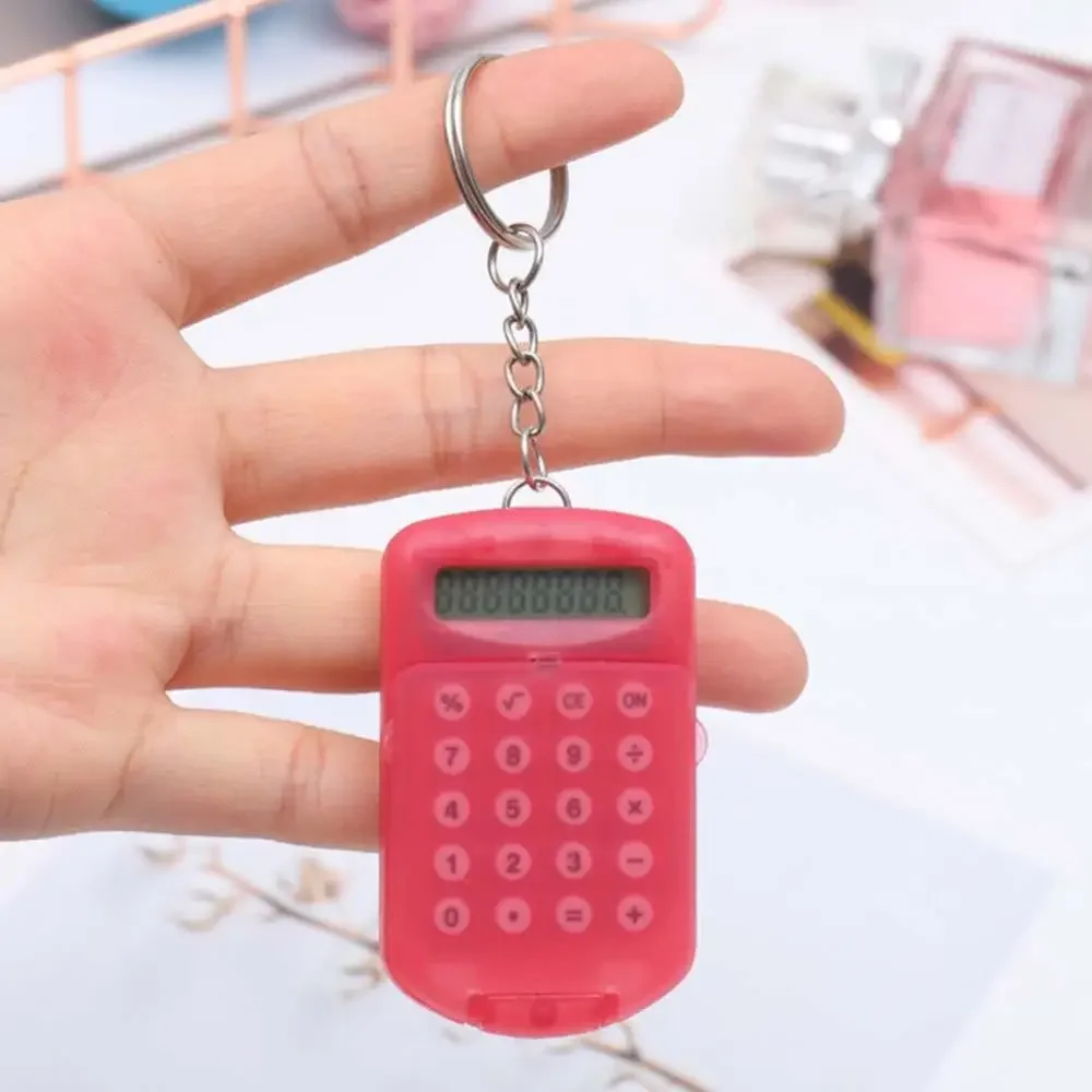 Hot Sale Portable Mini Flip Calculator Hanging Pendant Keychain Keyring Key Holder Gift  Petite Calculatrice