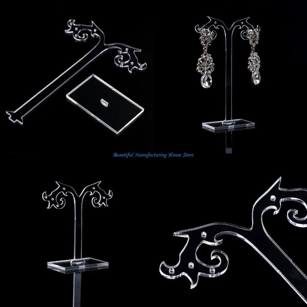 E56A Three-piece Acrylic Ear Earrings Display Stand Jewelry Display Holder Props