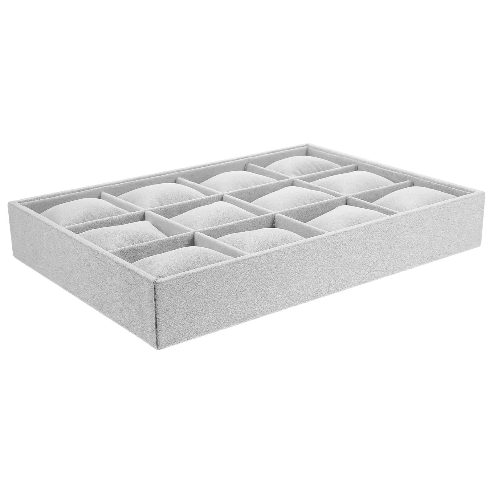 

12Grid Cardigan Trapezoid Watch Display Tray With Pillow Bracelet Tray Watch Display Stand With Pillow For Jewelry Storage Box