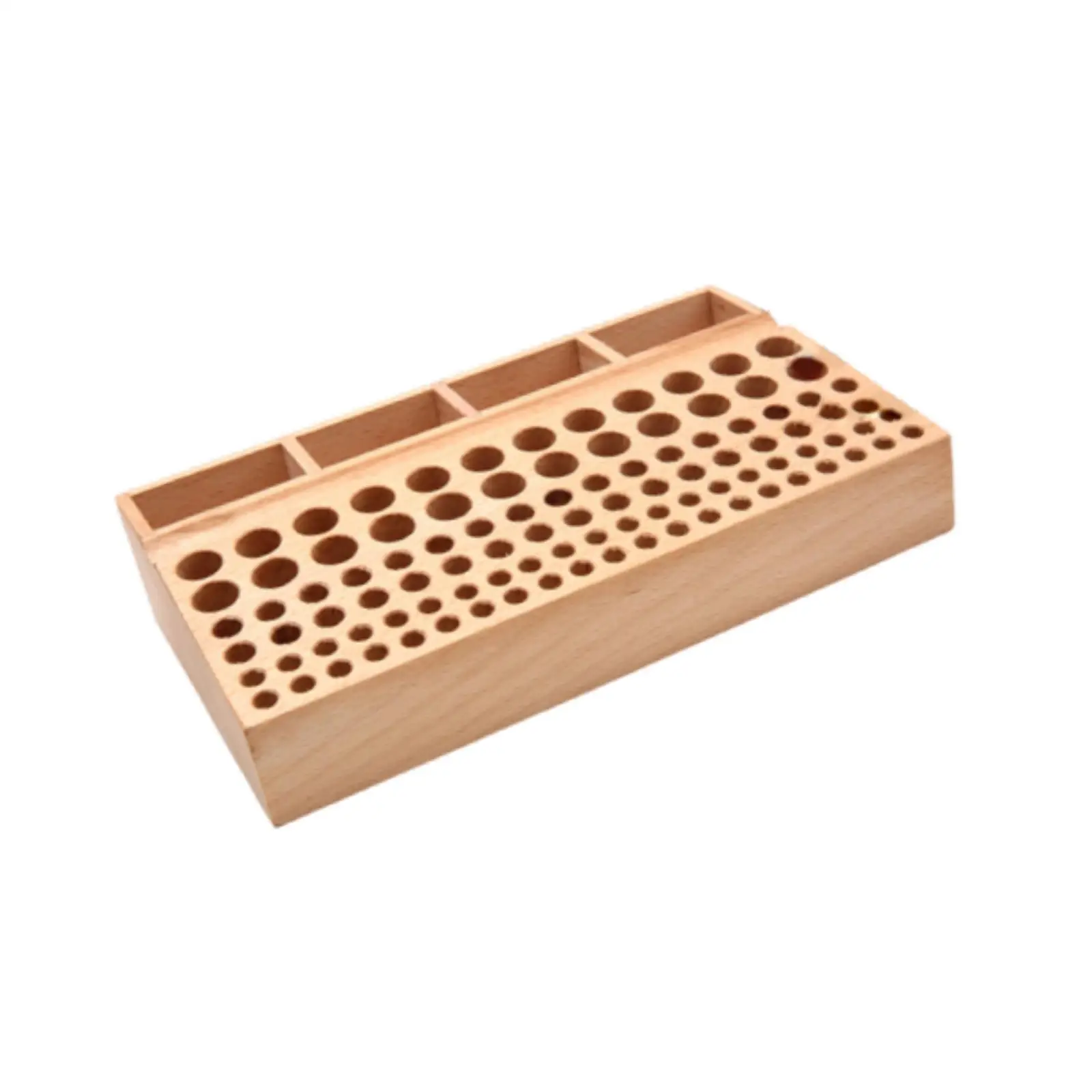 Leather Work Tools Rack Wooden Organizer Paint Brush Holder with Slots for Home Studio Leathercraft Supplies