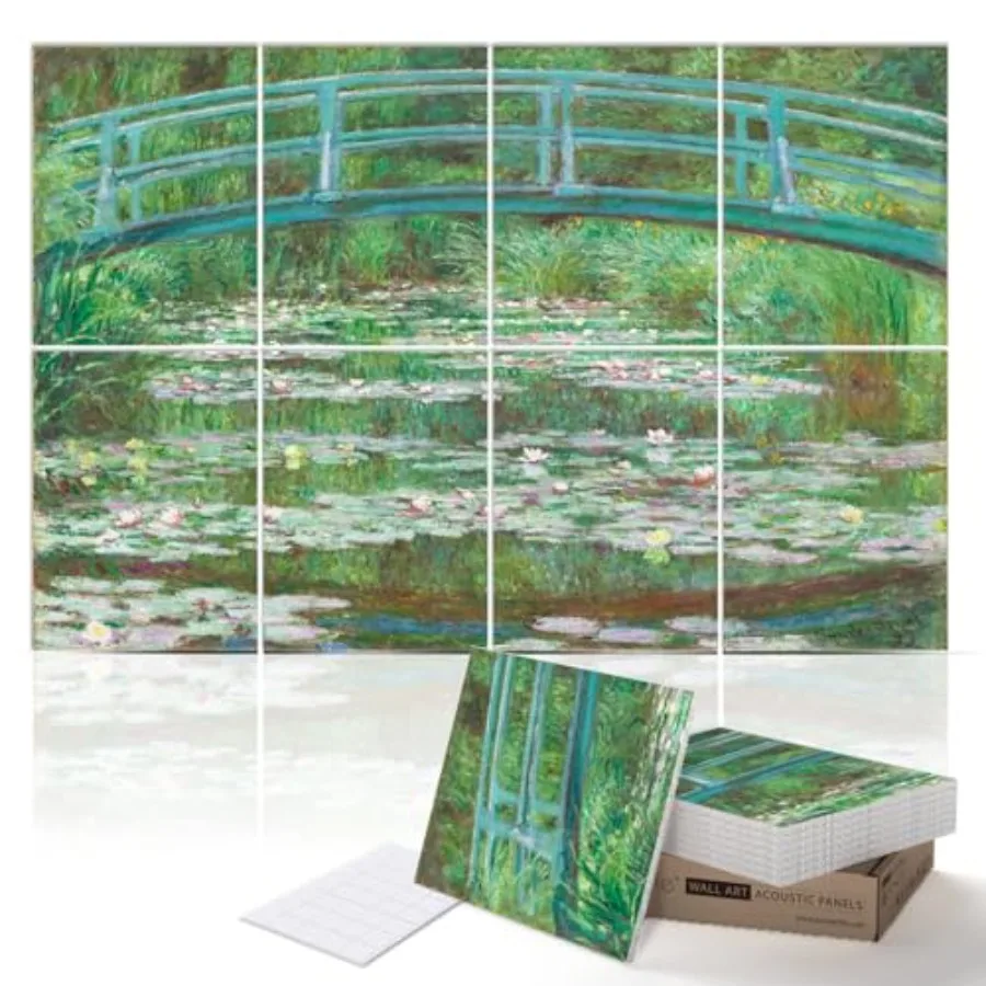 

PINWELIFE® Masterpiece Acoustic Art Panels 8-Pack 12"×17" Sound Absorbing Panels Decorative Acoustic Wall Art Noise and Echo Ca
