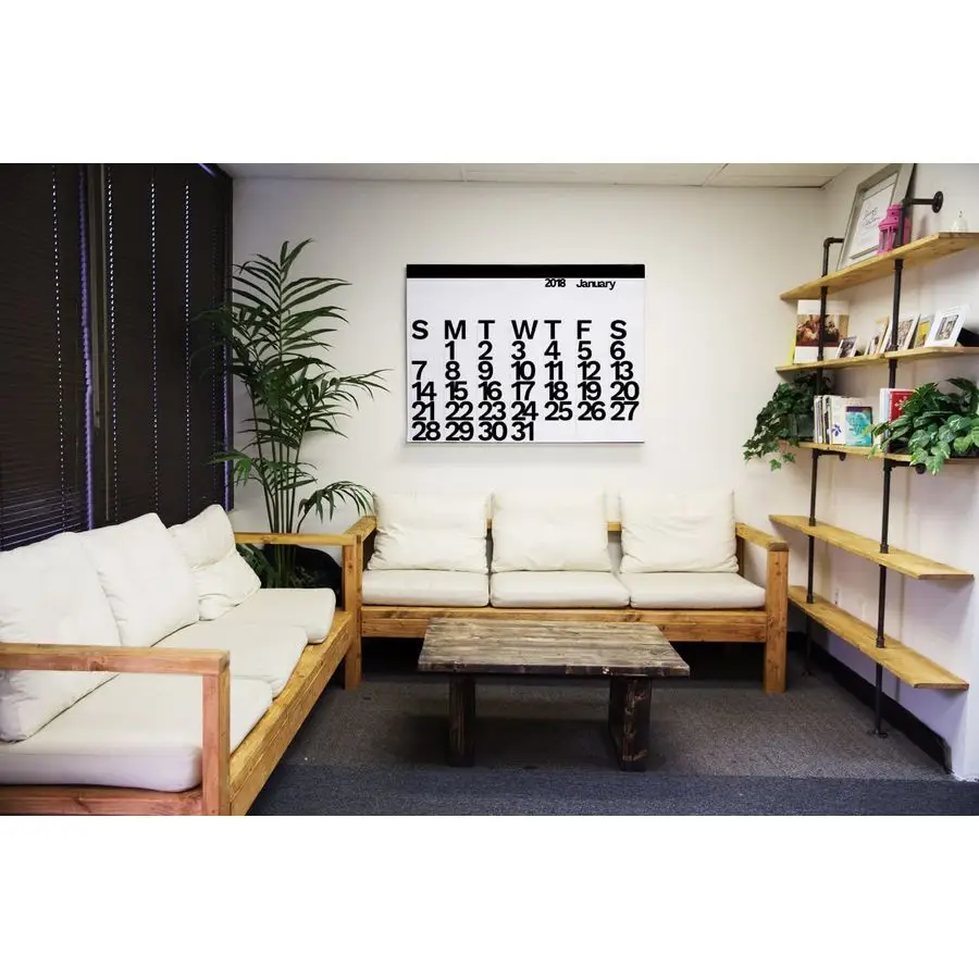 Calendário de parede ano 2026 calendário de parede gigante branco preto 48 x 36 calendário moderno de 12 meses