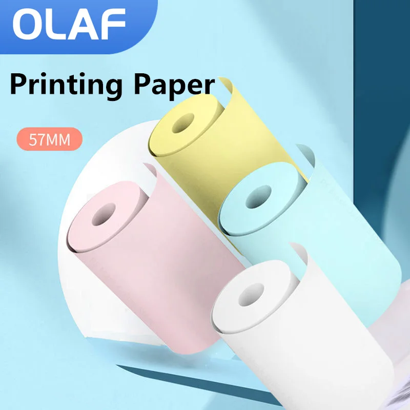 57mm HD Thermal Paper Color Self-adhesive Printing Paper Label Paper Instant Printer Printing Paper Replacement Accessories