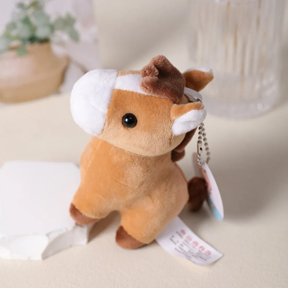 Stuffed Animal Horse Key Ring Cartoon Animal Horses Giraffe Pendant Backpack Ornaments Hanging Decor Donkey Small Boy Girl