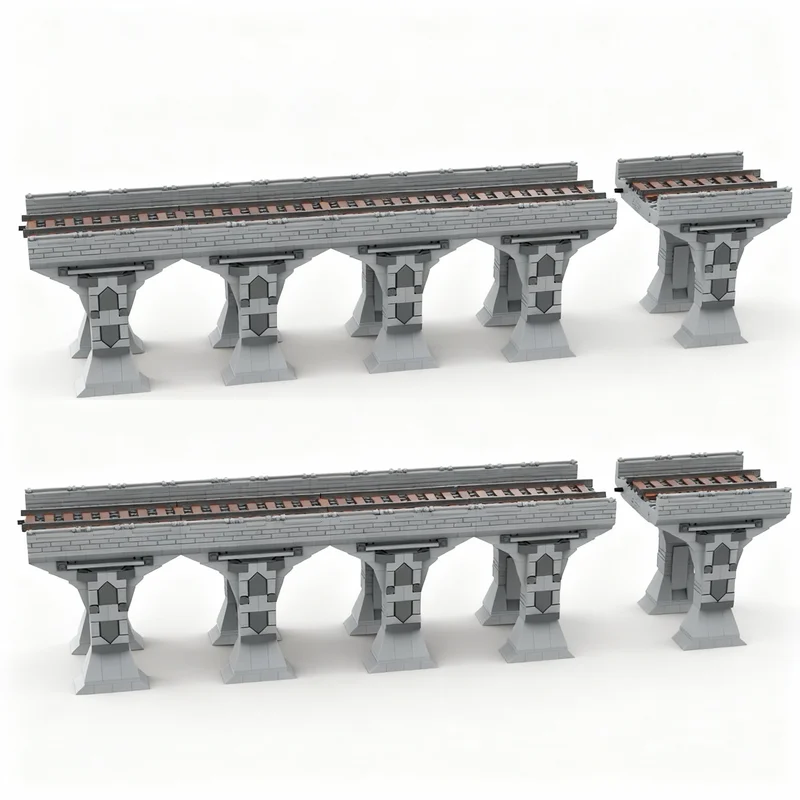 327pcs MOC City Trains Railway Brigde Straight Expandable Model Toy Building Blocks Architecture Christmas Gift Art Birthday