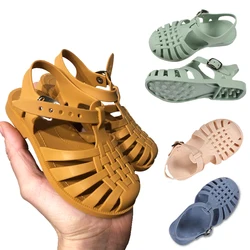 Sandali per bambini estivi neonate bambino morbido antiscivolo scarpe da principessa bambini Candy Jelly scarpe da spiaggia ragazzi pantofole romane Casual