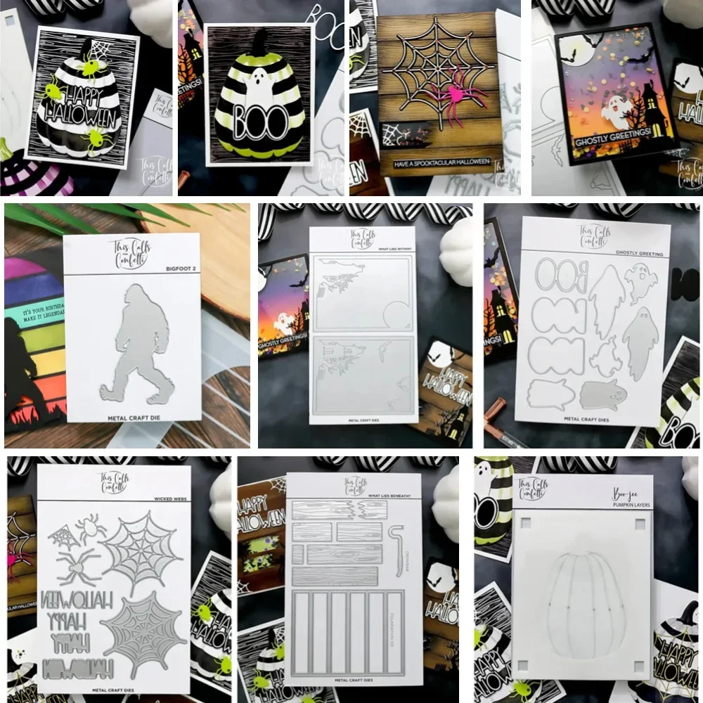 

Halloween Monster Cutting Dies Stencil Scrapbook Diary Decoration Stencil Embossing Template DIY Greeting Card Handmade