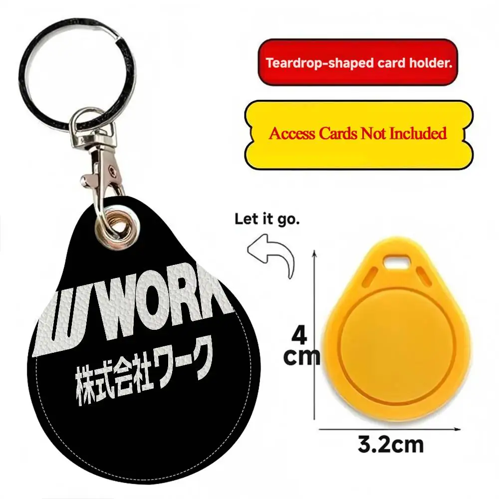 عجلات العمل للرجال والنساء سلسلة مفاتيح عالمية مضادة للصدأ من جلد البولي يوريثان حامل بطاقة الوصول قطرة حلقة علامة المفاتيح