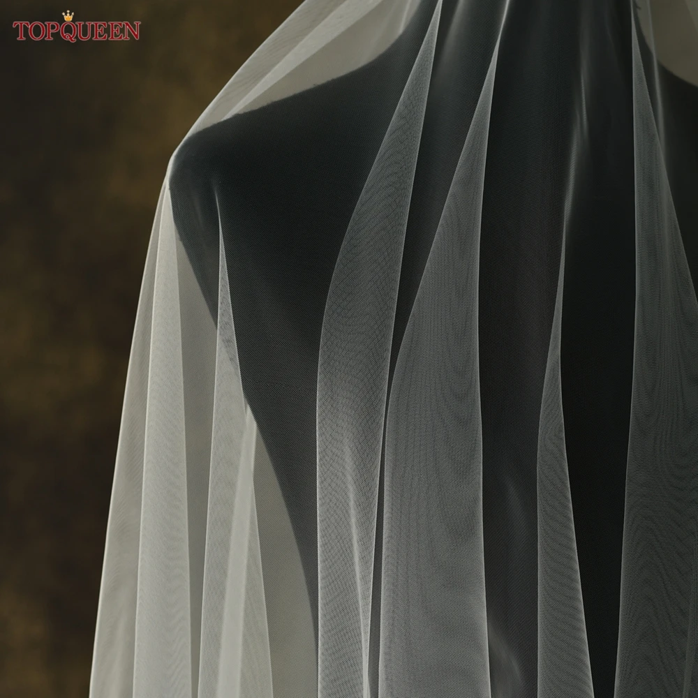 TOPQUEEN V25 Engel geschnittener Hochzeits-Brautschleier, 3 m lang, doppellagig, weiß, cremefarben, elegante Hochzeitsaccessoires, anpassbar – Detail 17