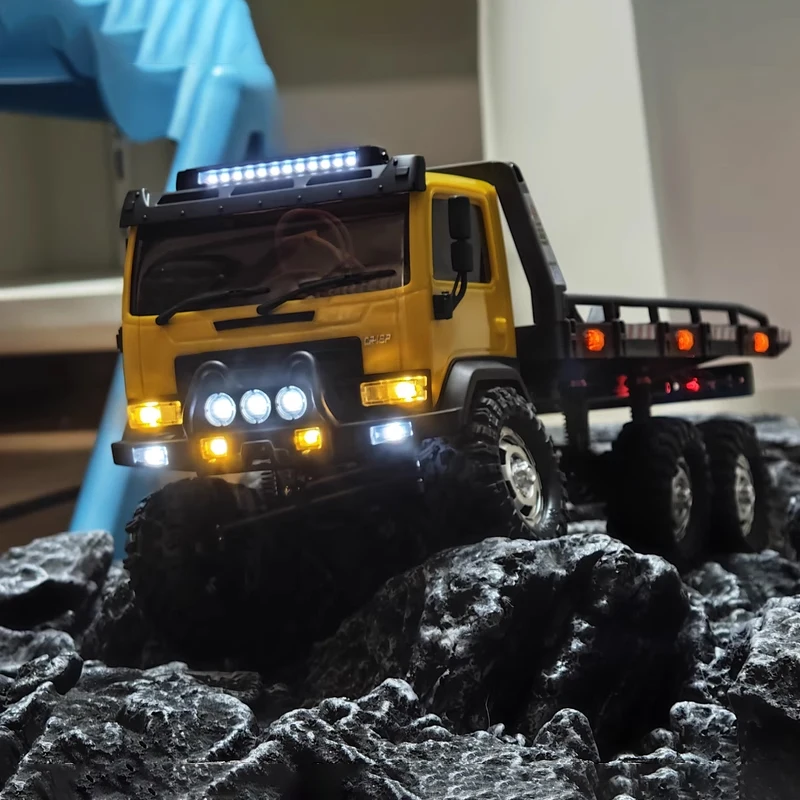 

1/18 Радиоуправляемый автомобиль CR18P RTR 6x6 RC Гусеничный бортовой прицеп 6WD Пульт дистанционного управления Внедорожный автомобиль Грузовик 2-скоростной фонарь Мини RC Игрушки Модель