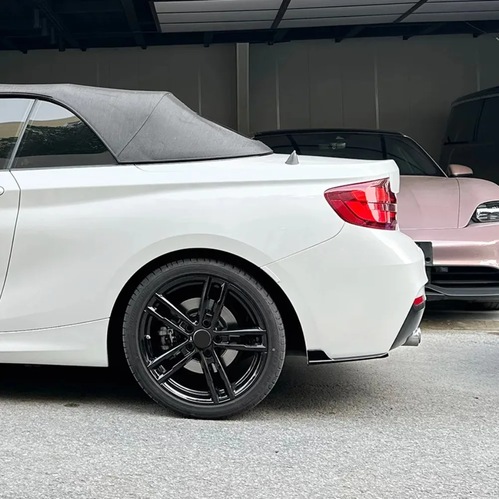2Pcs Rear Side Bumper Spoiler Protector ABS Body Kits Tuning Gloss Black/Carbon Look For BMW 2 Series F22 F23 M Sport 2015-2019 view 5