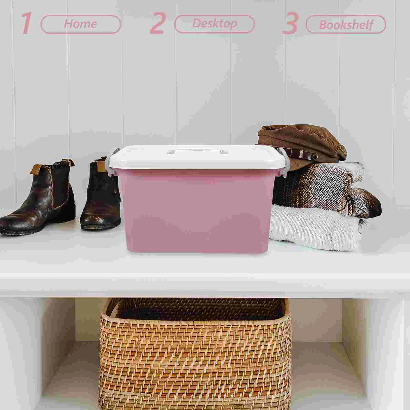Storage Box Plastic Bins for with Lids Toy Organizer Container Containers Organizing Kids