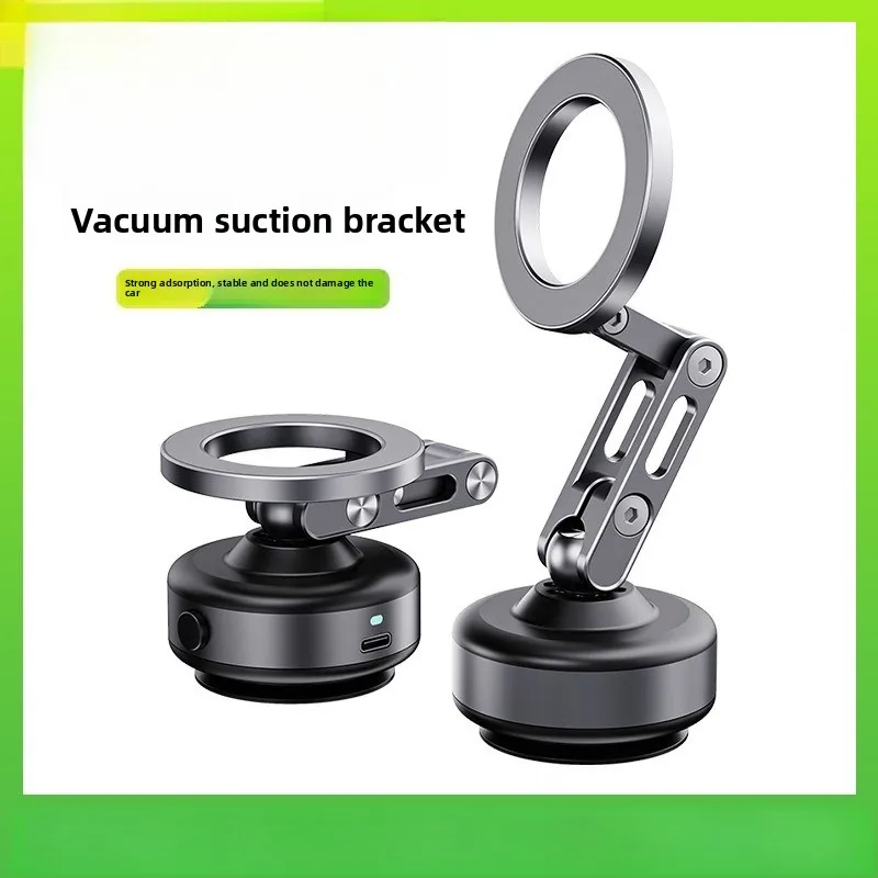 Electric Vacuum Suction Car Phone Mount, 3-Axis Foldable Magnetic Navigation Holder for Vehicle Dashboard