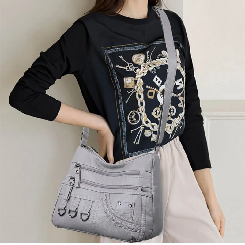 

Шикарная женская сумка из смешанного материала, дизайнерская комбинация из кожи и замши для богатого текстурного интереса