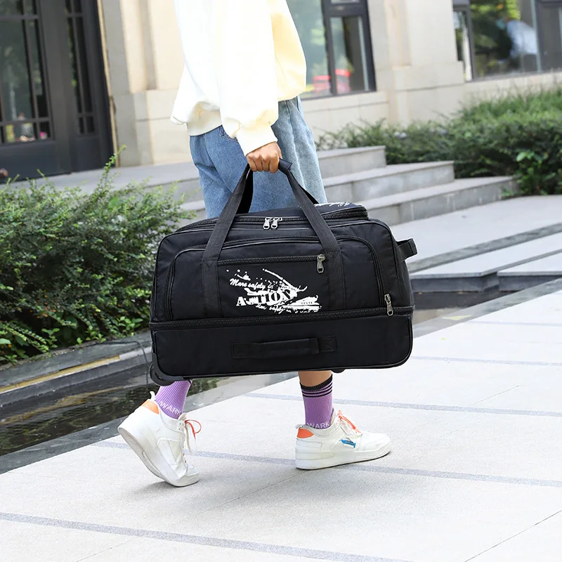 Large Capacity Trolley Bag Wheeled Bag Travel Suitcase Boarding Bag With Wheels Oxford Luggage Bag Rolling Luggage