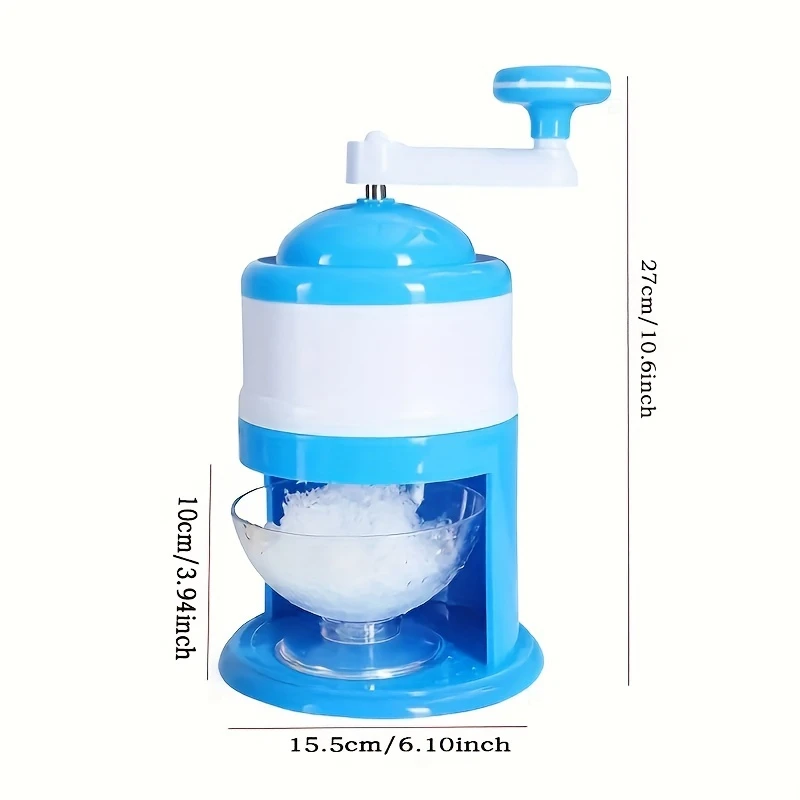 

Compact Manual Ice Shaver with Hand Crank, Durable Ice Crusher for Slushies, Snow Cones, Smoothies, Cocktails, Easy-to-Use Desig