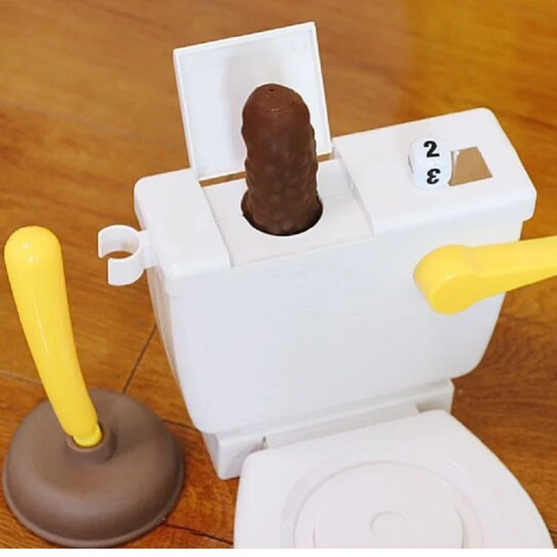 Strange New Peculiar Pooping Flushing Toilet Spoof Poop Shoots Tricky Toys Flushing Frenzy Game For Kids Plunger Toilet Fun Game