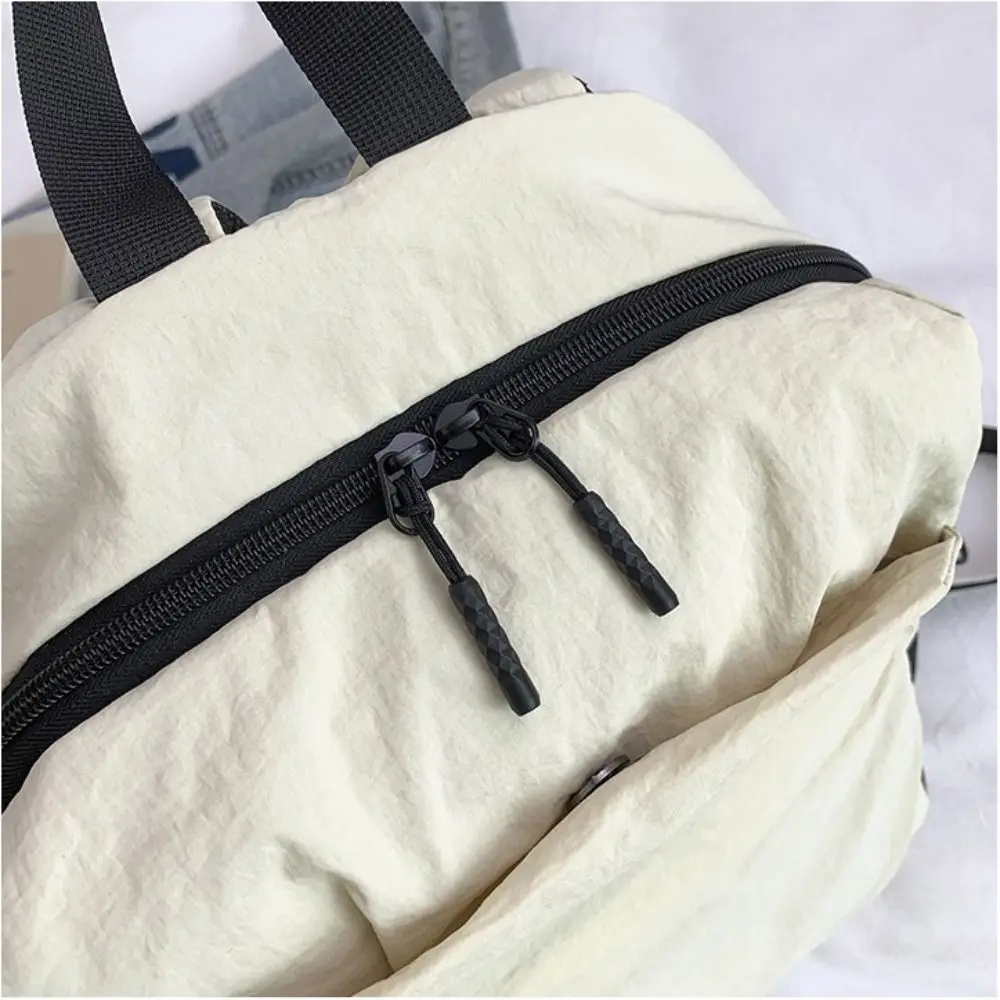 

Waterproof Small Pack Sport Nylon Backpack Solid Color Korean Style Solid Color Shoulder Bag Handbag Retro Backpack Outdoor