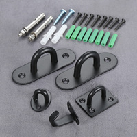 1 or 2pcs Ceiling Mount Hook Stianless Steel Hanger w/screws U-shape Ring Top Base Haning Fan/Chandelier/Plant Black Wall Hooks