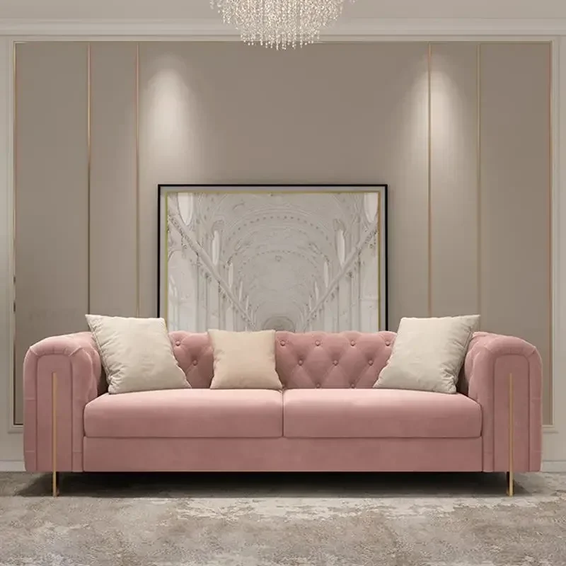 %Italian Light Luxury Sectional Sofa Minimalist Living Room Furniture Modern Technology Cloth Leather Couch Combination sofa