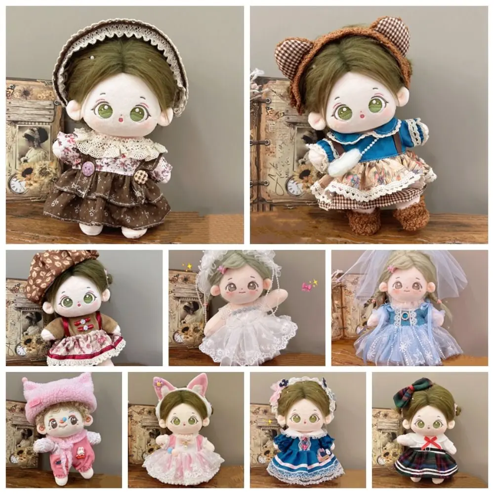 Princess Skirt 20cm Cotton Doll Dress DIY Clothing Academic Style No Attributes Dolls Clothes Lovely Dress Up Plush Doll Clothes