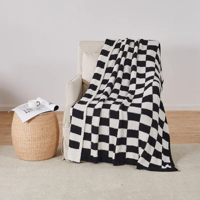 Checkerboard Plaid coperta Fluffy Soft Casual Sofa TV Throw coperta Room Decor Bed copriletto trapunta coperte bambini Nap coperta