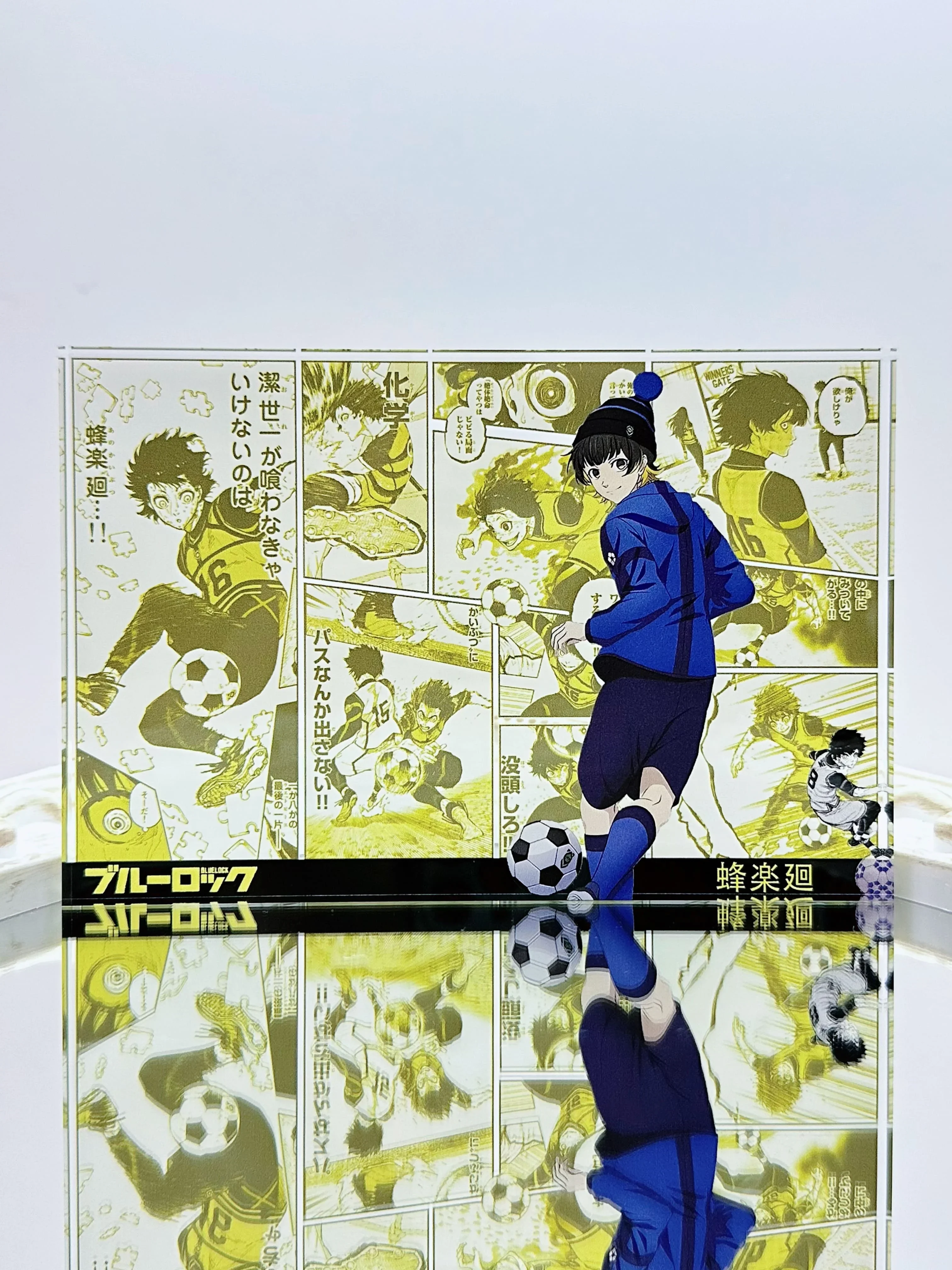 أنيمي قفل أزرق كوسبلاي طوب أكريليك ، نفاذية عالية رائعة ، ديكور سطح المكتب ، زخرفة قابلة للتحصيل ، هدية عيد الميلاد