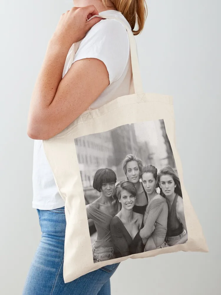 90s Top 5 Supermodel Tote Bag shopper bag woman canvas tote bags woman 2025 canvas tote bags