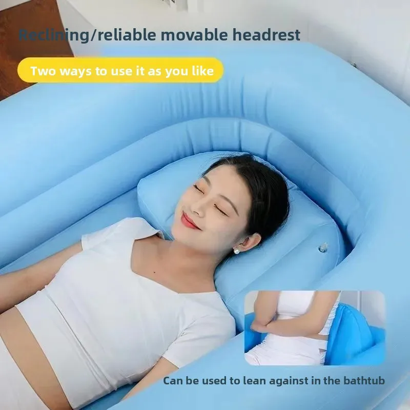 ‌Inflatable Bathing Bed for Elderly & Bedridden - Portable Shower Tray, Soft Cushion Bathing Aid, Senior Care Bath Solution