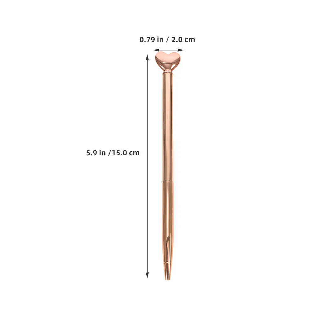 10Pcs Heart Ballpoint Pens Metal Retractable Medium Tip 1Mm Smooth Writing Pens for Valentine's Day Office Wedding Favors Cute