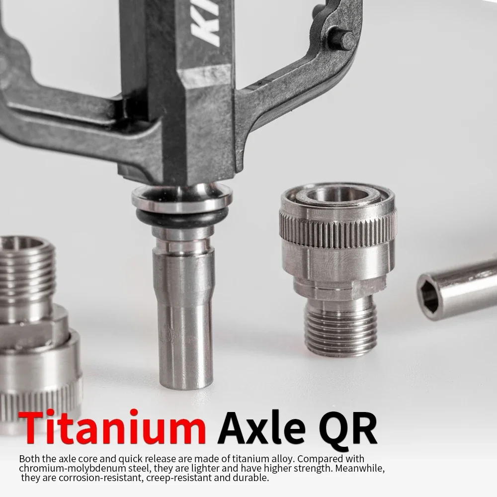 Carbon Titanium Quick Release Bicycle Pedal LIGHTNESS 12 Anti-Slip Studs, 4-Bearing for Brompton Folding Bike 180g/140g
