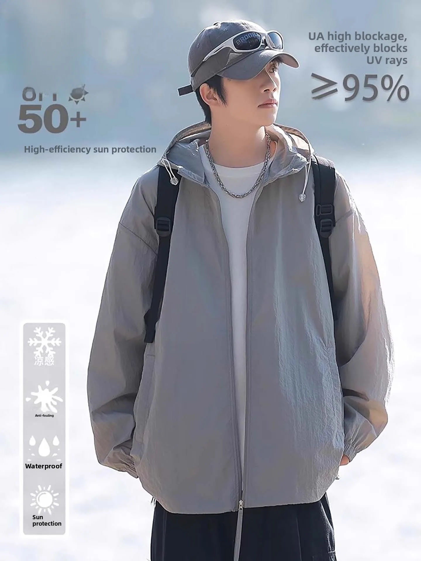 

Легкая дышащая быстросохнущая повседневная модная куртка Nainiu Outdoor Ice Silk для мужчин, летняя, с защитой от солнца
