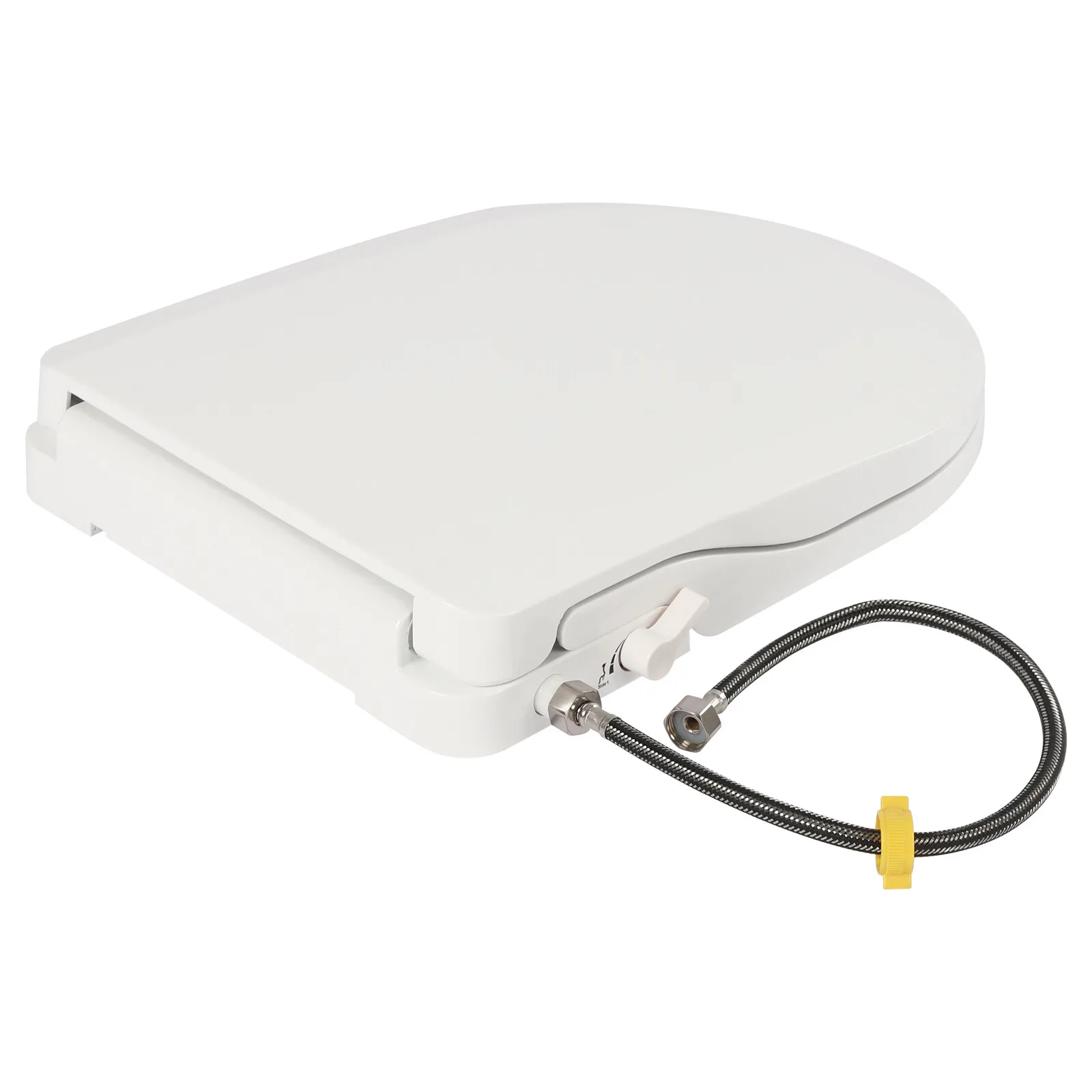 مقعد مرحاض بيديت غير كهربائي على شكل حرف D مع طقم رش للمياه العذبة بفوهة مزدوجة