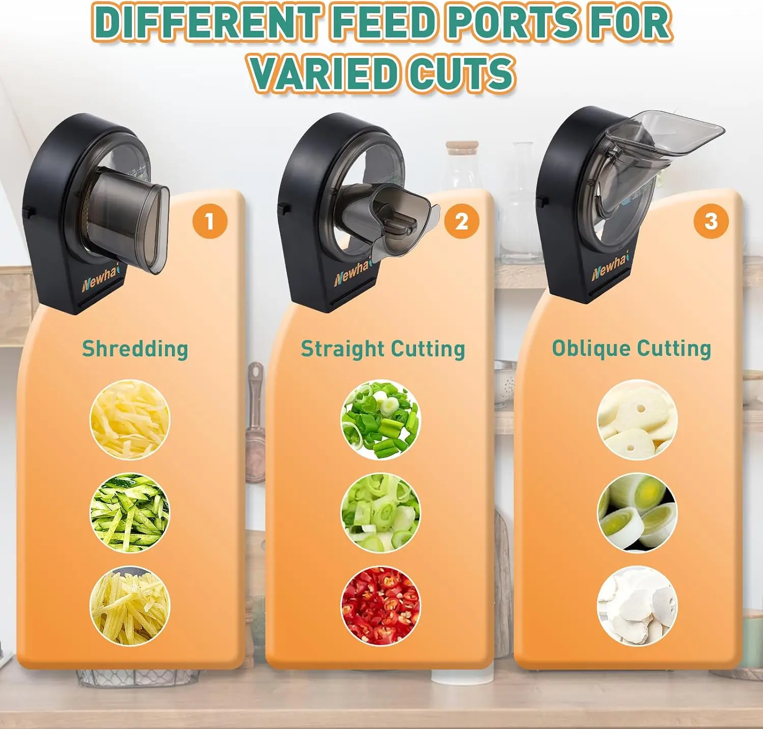 Commercial Scallion Slicer Spring Onion Chopper Electric Vegetable Cutter for Garlic Ginger Chili Potato Cucumber, 6000BPM, 200W