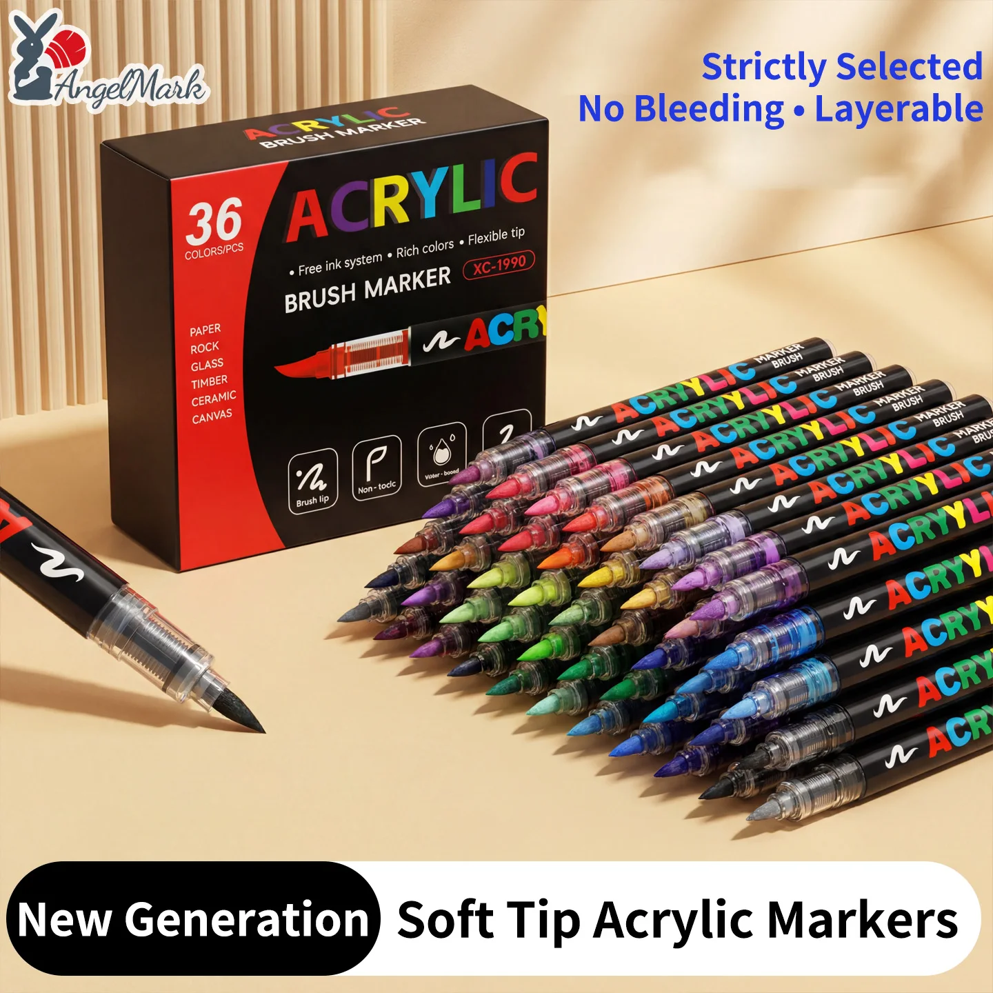 12-168 Colors Acrylic Paint Pen Marker Brush Tip Paint Marker For Rock Painting Wood Canvas Stone Christmas Gift DIY Craft image 2