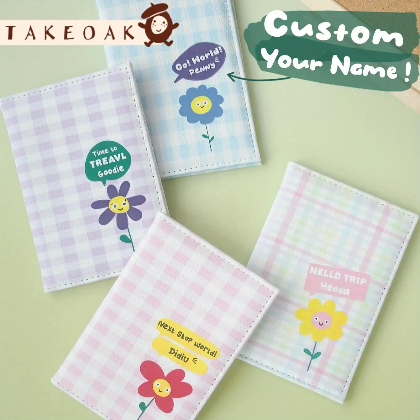 capa-de-passaporte-personalizada-com-estampa-xadrez-e-flores-porta-passaporte-de-couro-pu-com-slogan-organizador-de-documentos-de-viagem-kawaii