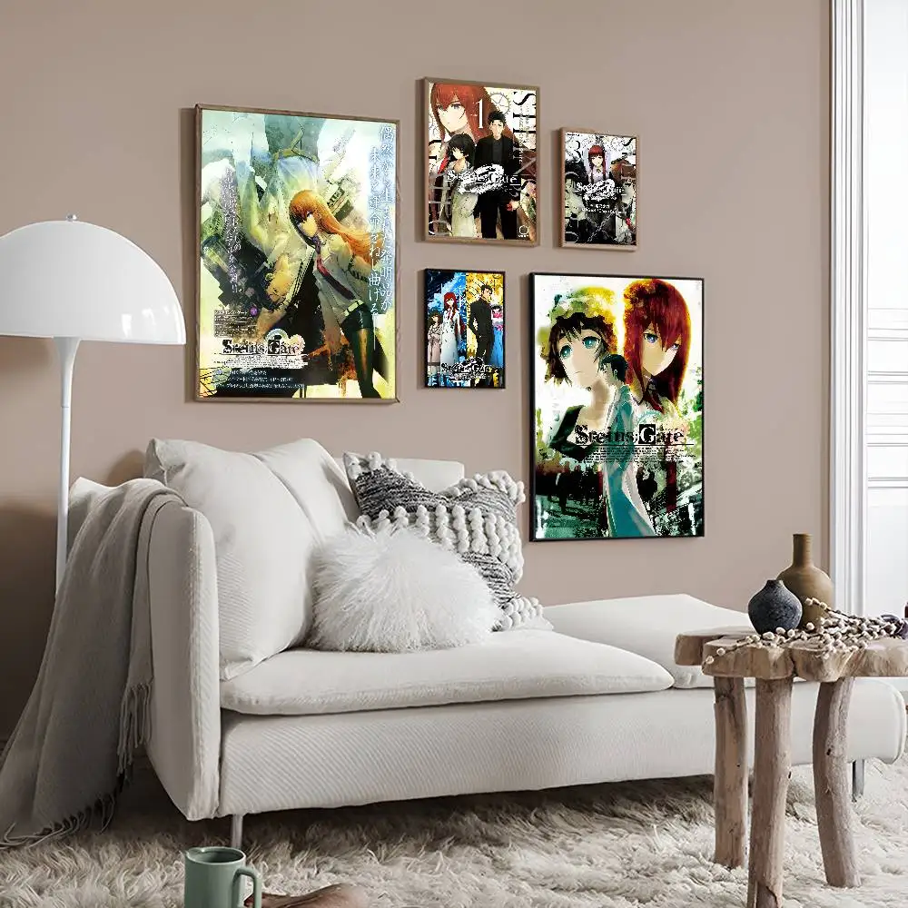 Classic Anime Steins Gate Classic Vintage Posters Whitepaper Prints Posters Artwork Kawaii Room Decor