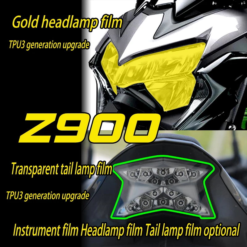 Applicable to Kawasaki Z900 TPU transparent HD headlamp blackening tail lamp film Color changing film Scratch repair protective