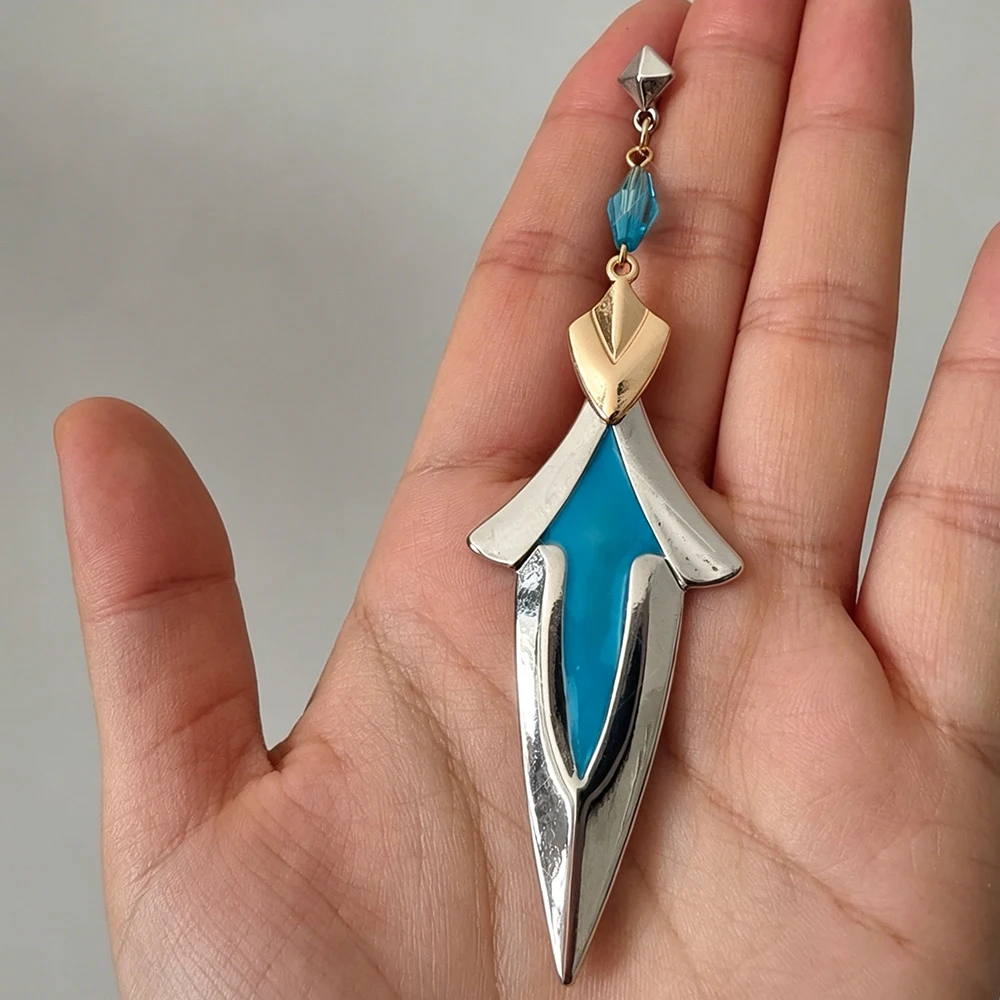 Game Lohen Cosplay Single Earring Blue Ear Studs Alloy Earwear Unisex Eardrop Fashion Pendant Jewelry Accessory